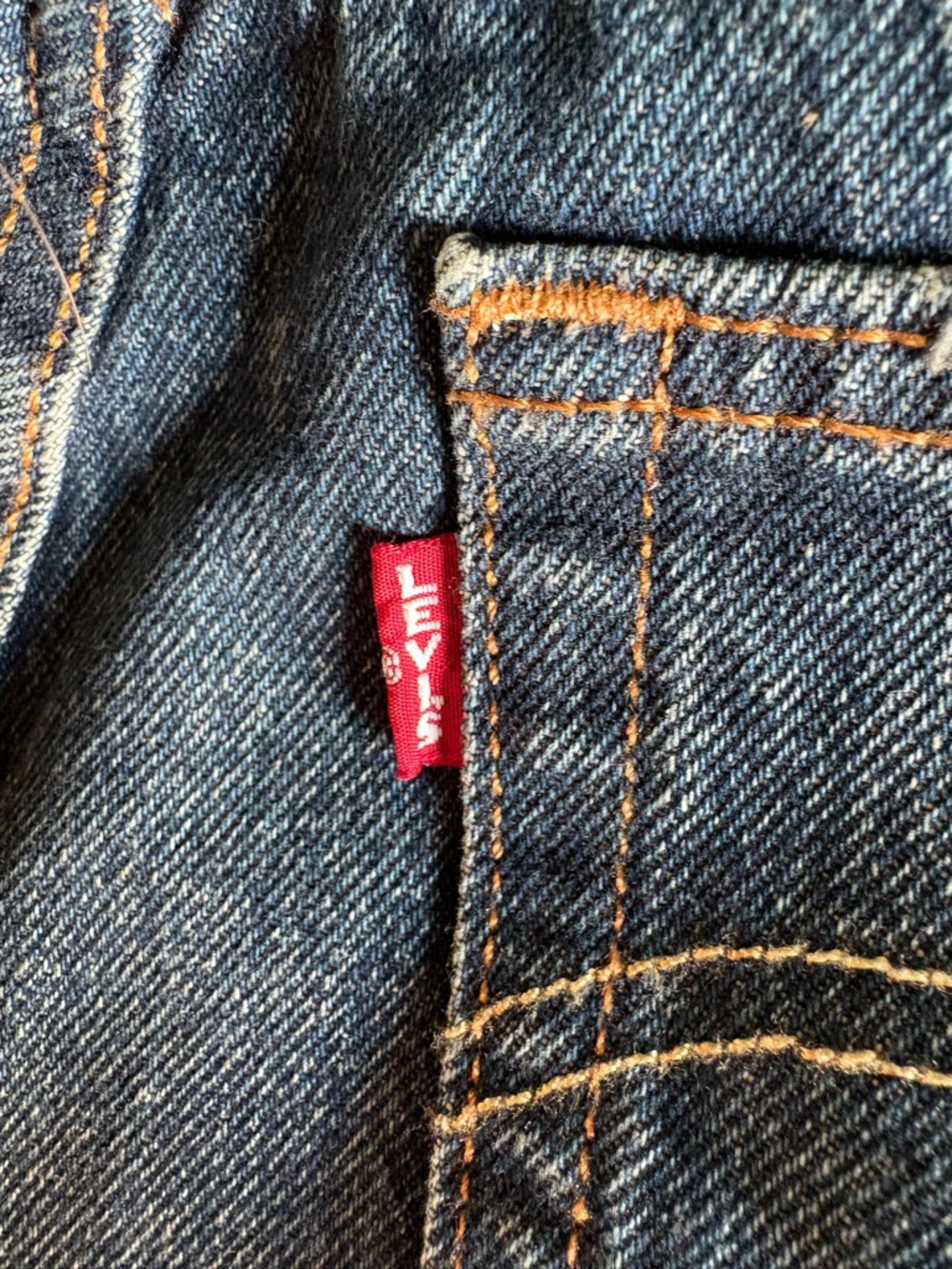 Levi's Premium 501 High-Waisted Cutoff Denim Shorts New Look Dark Wash Capital E - Picture 9 of 9